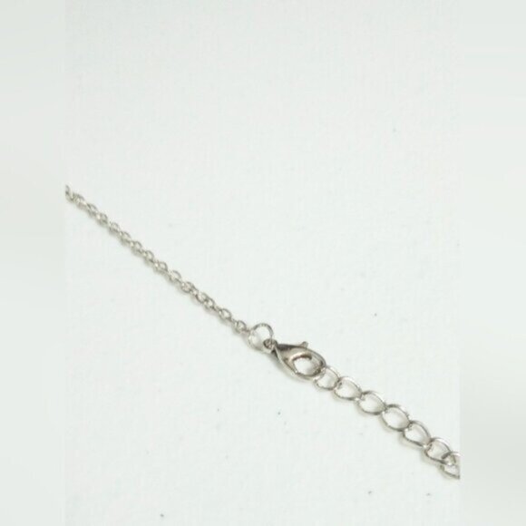 Disney Tinkerbell Silver Tone Cubic Zirconia Studded Pendant Necklace New - Picture 5 of 5